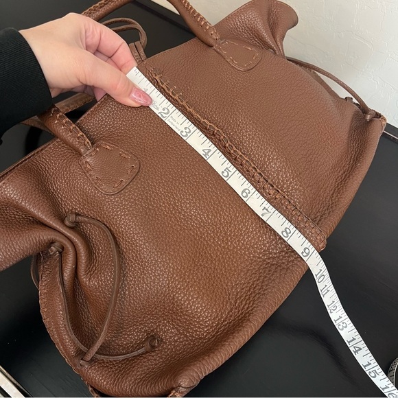 Carlos Falchi handmade Brown soft pebbled leather bag 9”x16” - Picture 14 of 16